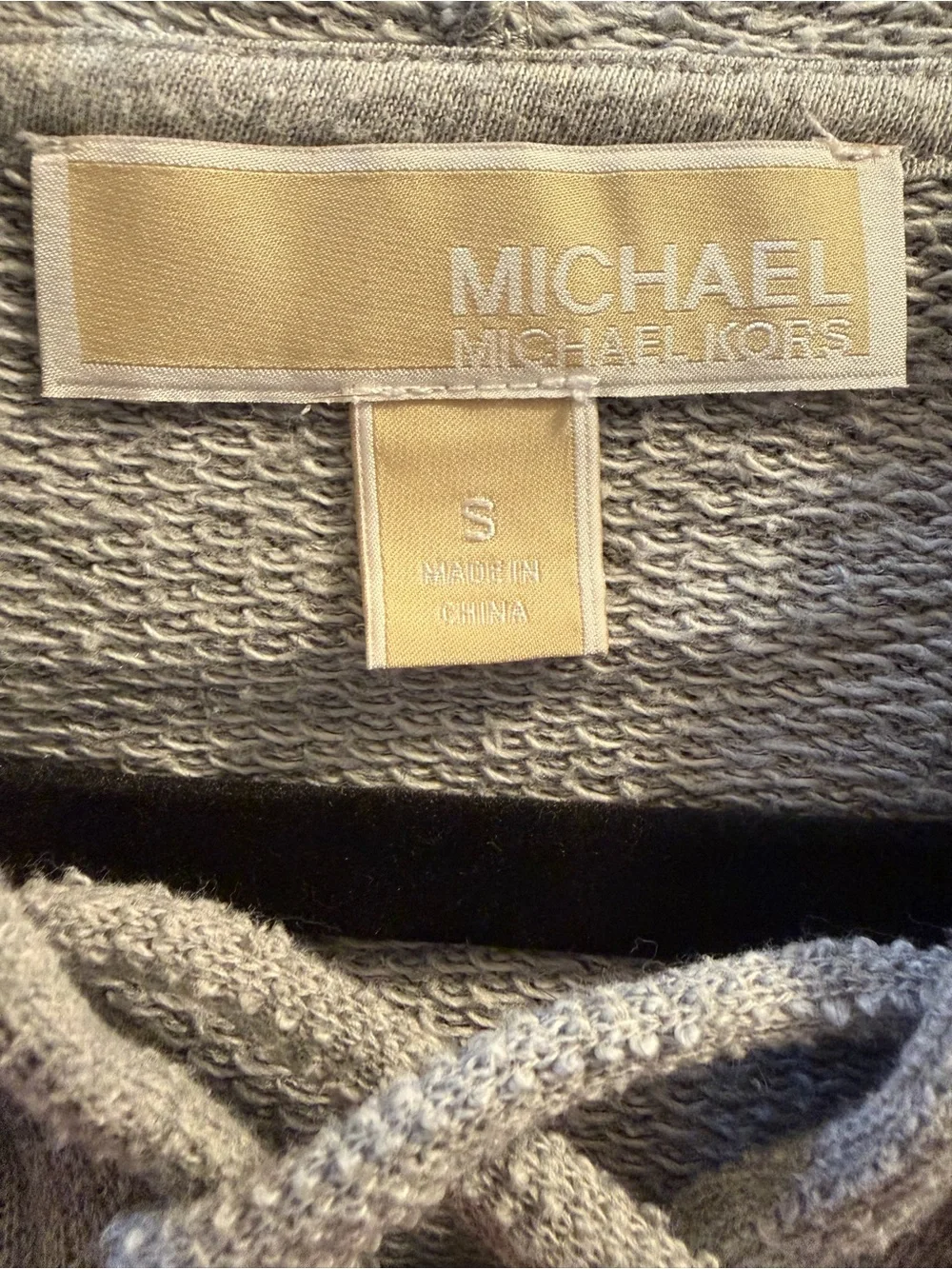 Michael Kors Gray Lace-Up Hooded Knit Pullover Size S